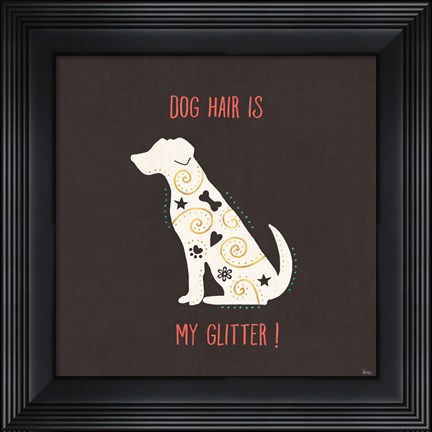 Framed Otomi Dogs V Dark Print