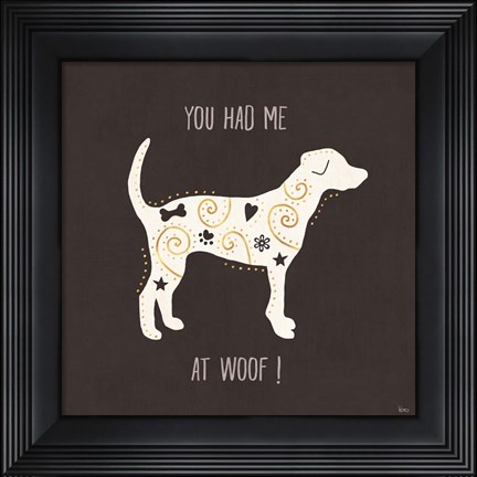 Framed Otomi Dogs IV Dark Neutral Print