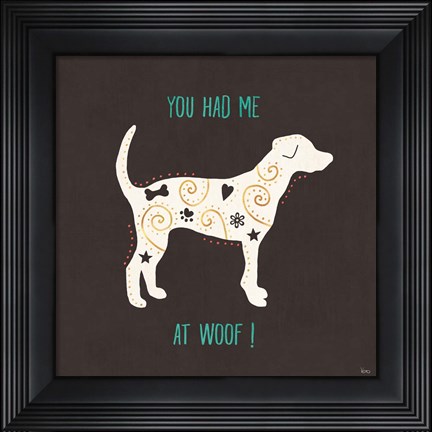 Framed Otomi Dogs IV Dark Print
