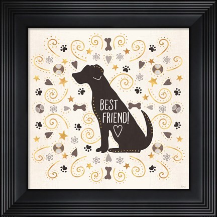 Framed Otomi Dogs III Neutral Print