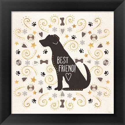 Framed Otomi Dogs III Neutral Print