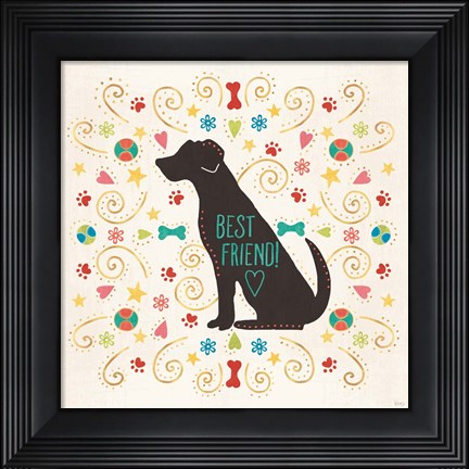 Framed Otomi Dogs III Print
