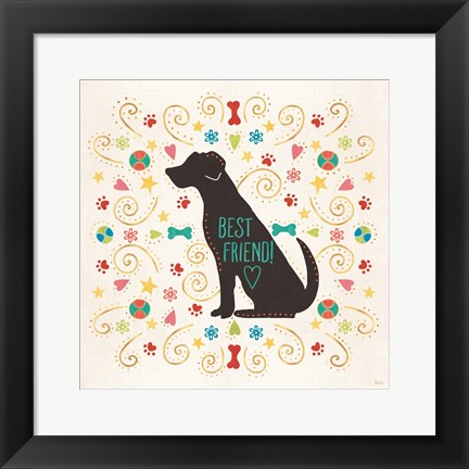 Framed Otomi Dogs III Print