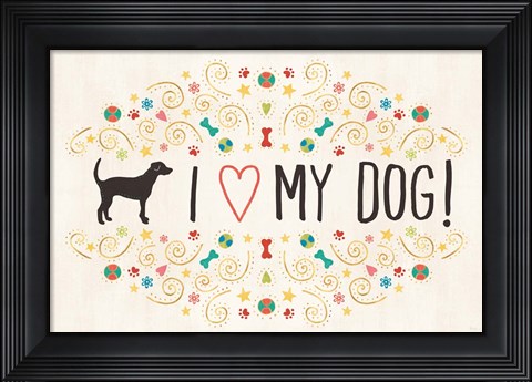 Framed Otomi Dogs I Print