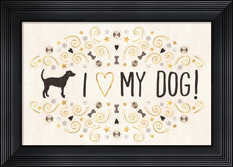Framed Otomi Dogs I Neutral Print