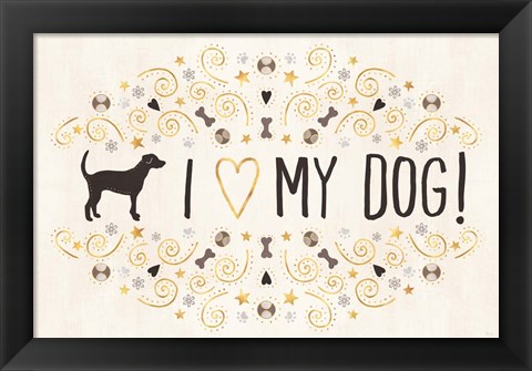 Framed Otomi Dogs I Neutral Print