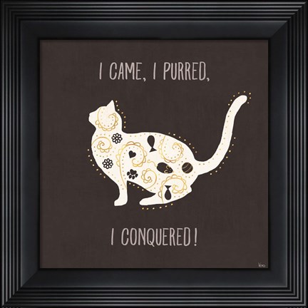 Framed Otomi Cats V Dark Neutral Print
