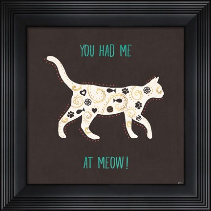 Framed Otomi Cats IV Dark Print