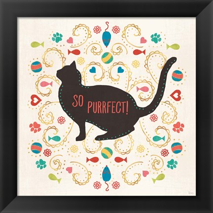 Framed Otomi Cats III Print