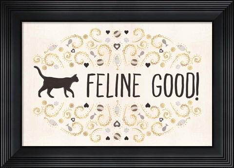 Framed Otomi Cats I Neutral Print