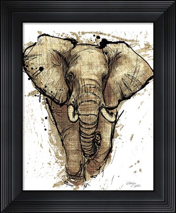 Framed Gold Africa I on White Crop Print