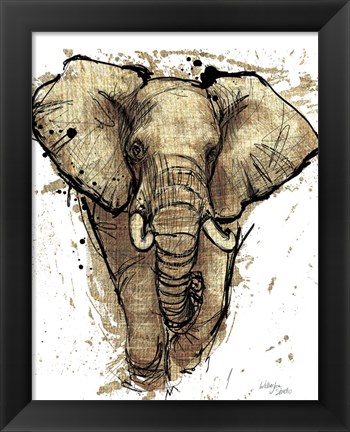 Framed Gold Africa I on White Crop Print