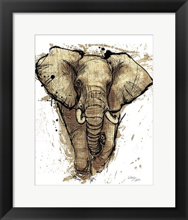 Framed Gold Africa I on White Crop Print