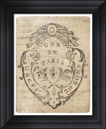 Framed Letter Crest IIa Vintage v2 Print