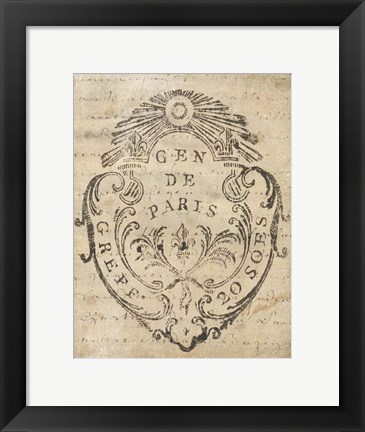 Framed Letter Crest IIa Vintage v2 Print