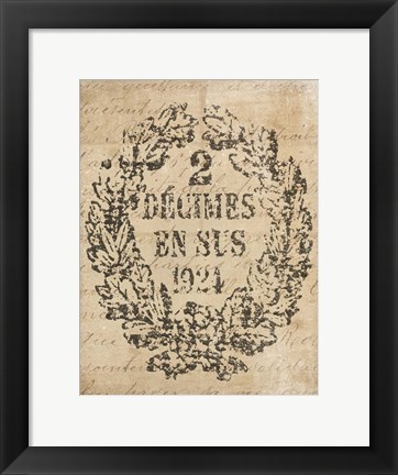 Framed Letter Crest II Vintage v2 Print