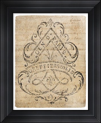 Framed Letter Crest I Vintage v2 Print