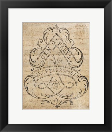 Framed Letter Crest I Vintage v2 Print