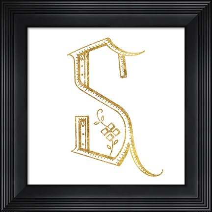 Framed French Sewing Letter S Print