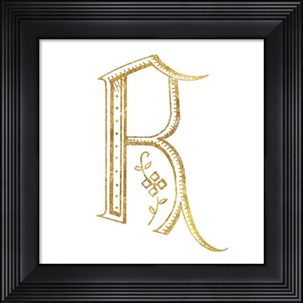 Framed French Sewing Letter R Print
