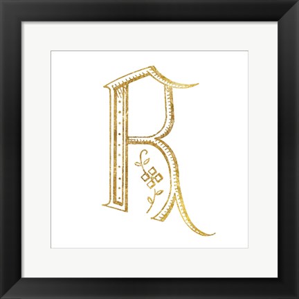 Framed French Sewing Letter R Print