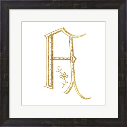 Framed French Sewing Letter A Print