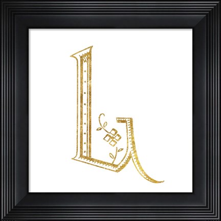 Framed French Sewing Letter L Print