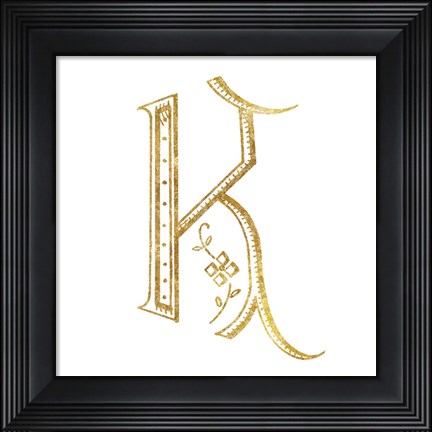 Framed French Sewing Letter K Print