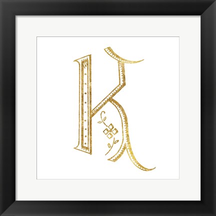 Framed French Sewing Letter K Print