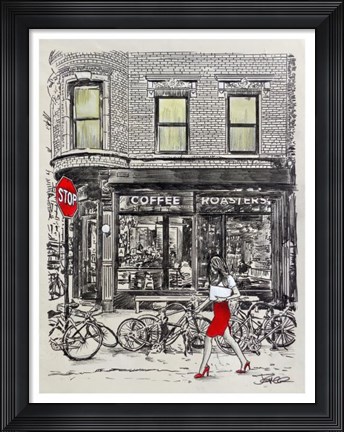 Framed Coffee Roasters Place Print