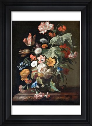 Framed Rachel Ruysch, Still-Life with Flowers Print