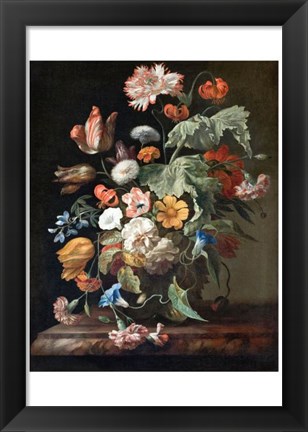 Framed Rachel Ruysch, Still-Life with Flowers Print