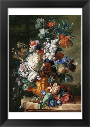 Framed Jan van Huysum, Bouquet of Flowers in an Urn Print