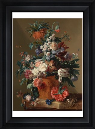 Framed Jan van Huysum, Vase of Flowers Print