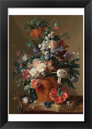 Framed Jan van Huysum, Vase of Flowers Print