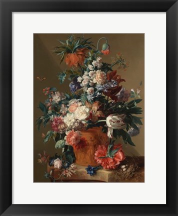 Framed Jan van Huysum, Vase of Flowers Print