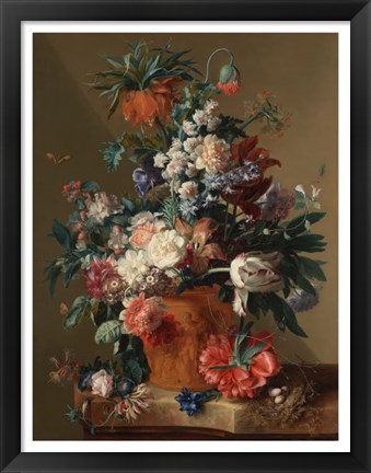 Framed Jan van Huysum, Vase of Flowers Print