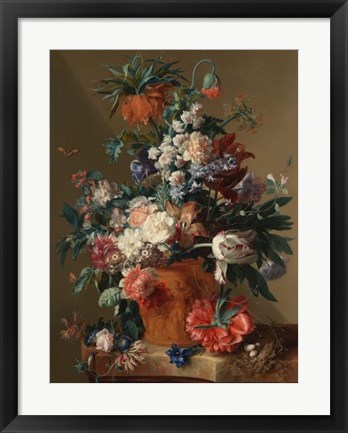 Framed Jan van Huysum, Vase of Flowers Print