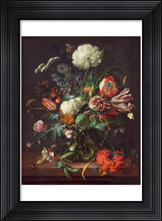 Framed Jan Davidsz de Heem, Vase of Flowers Print