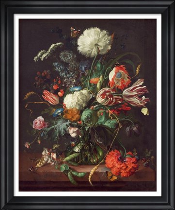 Framed Jan Davidsz de Heem, Vase of Flowers Print