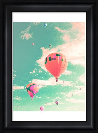 Framed Colorful Hot Air Balloons Print