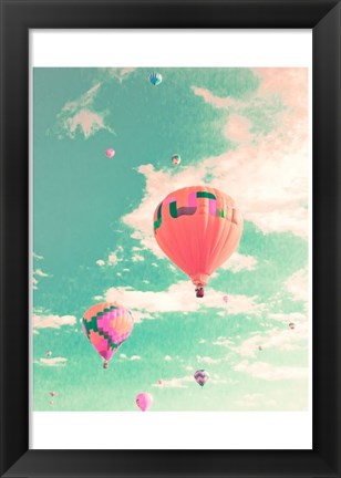 Framed Colorful Hot Air Balloons Print