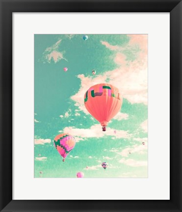 Framed Colorful Hot Air Balloons Print