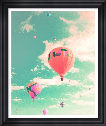 Framed Colorful Hot Air Balloons Print