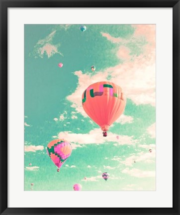 Framed Colorful Hot Air Balloons Print