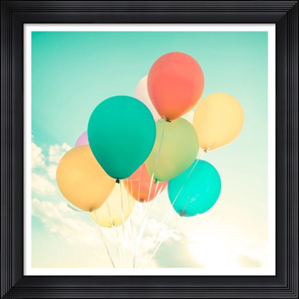 Framed Colorful Balloons Print