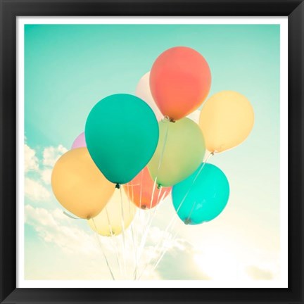 Framed Colorful Balloons Print