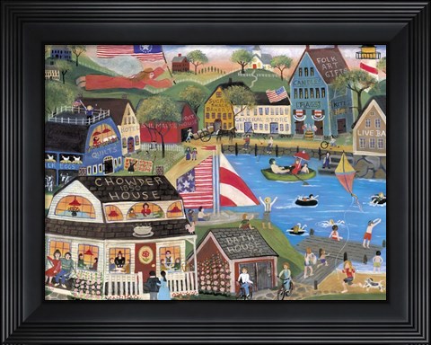 Framed Summertime Spirit Village Print