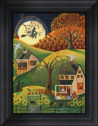 Framed Halloween Witches House Print