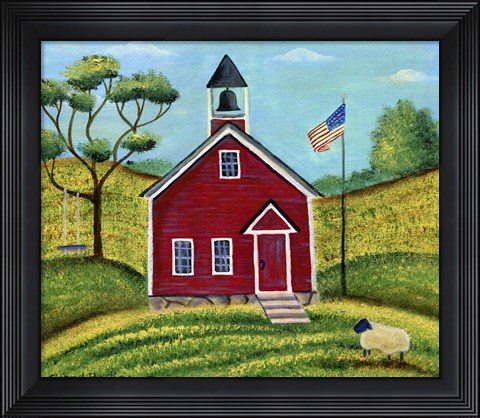 Framed Little Red School House Print